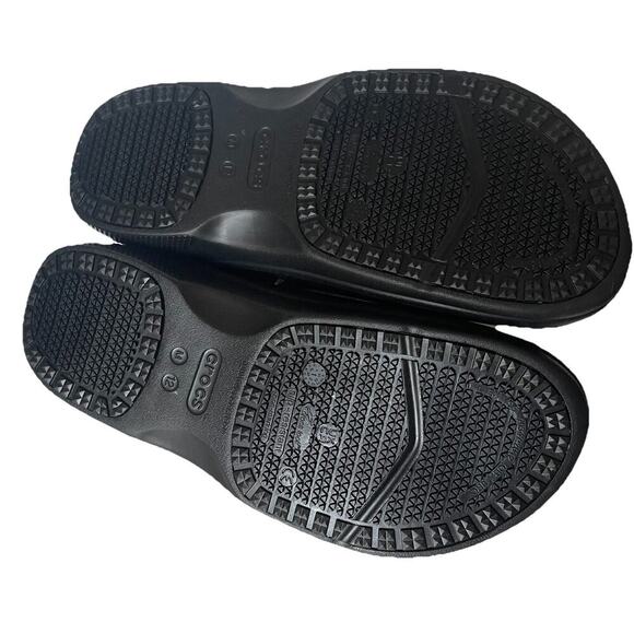 Crocs Adult On The Clock Clogs Slip On Slip Resistant Work Black Mens Size 12 - Picture 5 of 8